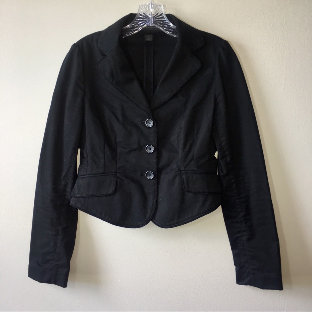 Express Design Studio Black Cropped Blazer 2 Dark Academia Office Siren